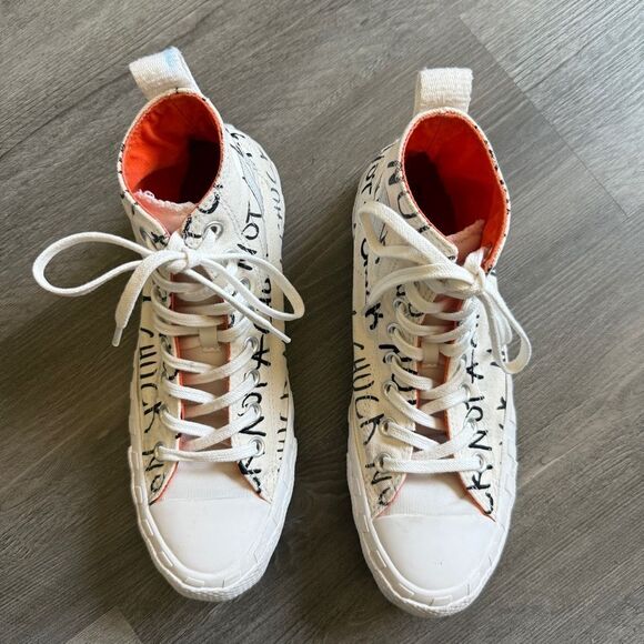 Converse High Top Graphic Chuck Taylor’s Black White 7.5 Men’s - Picture 5 of 11